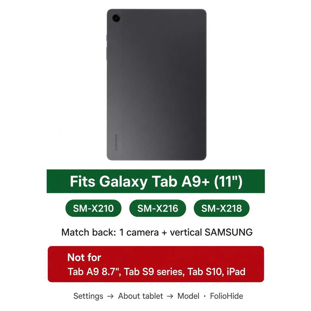 Galaxy Tab A9+ (11") Case — Tri-Fold TPU Folio with S Pen Holder - Image 9