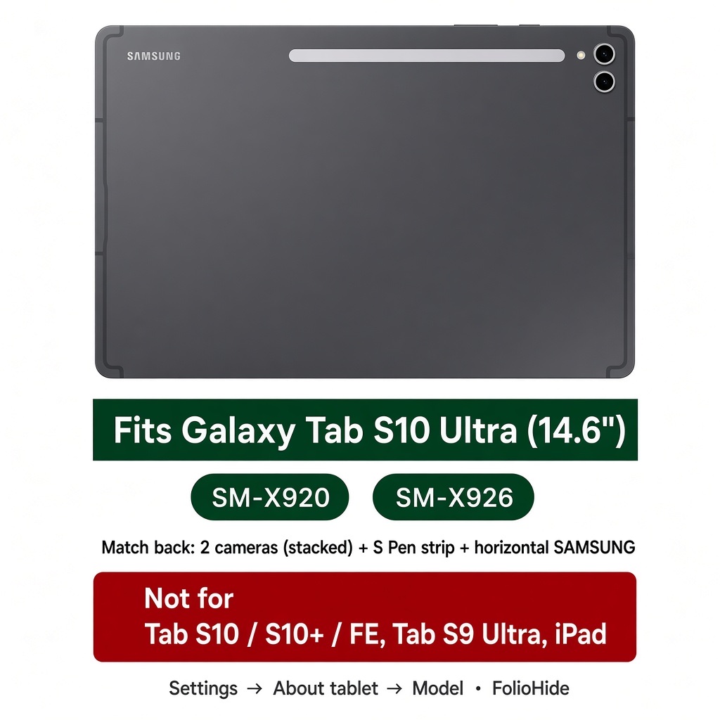 Galaxy Tab S10 Ultra (14.6") Case — Tri-Fold TPU Folio with S Pen Holder - Image 10